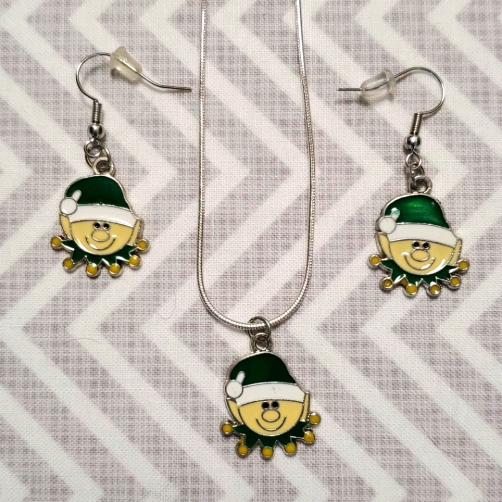 Christmas Elf Necklace & Earring set